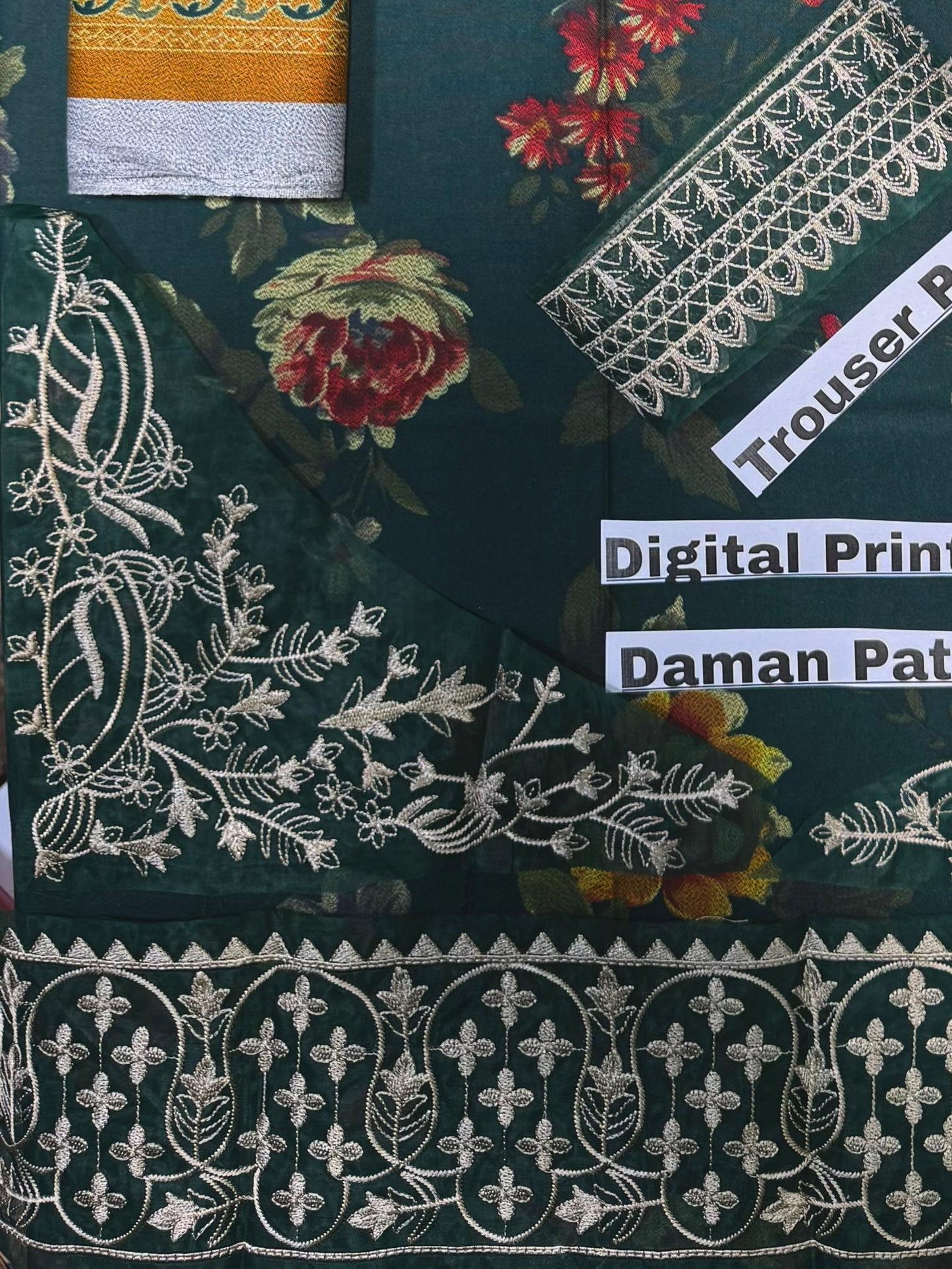 Unstitched - Dhanak 3pc Embroidered Suit