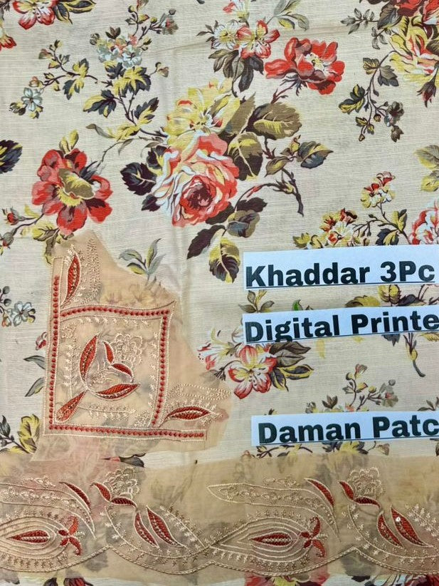 Unstitched - Khaddar 3pc Printed Suit