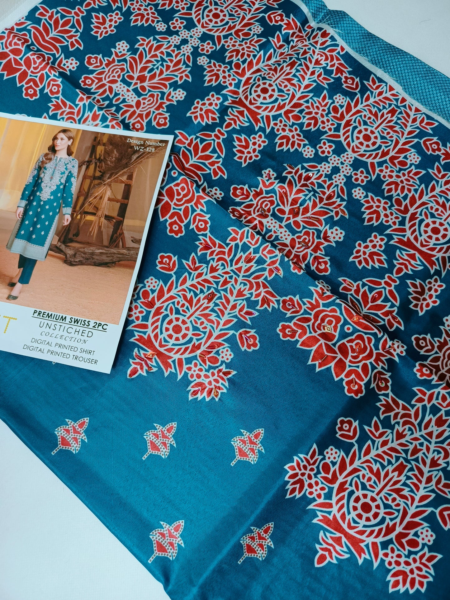 Unstitched - Swiss Silk 2pc Printed Suit