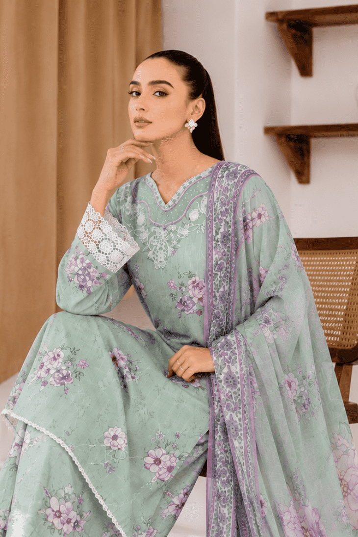 SHANAYA - Unstitched - Lawn 3pc Printed Suit