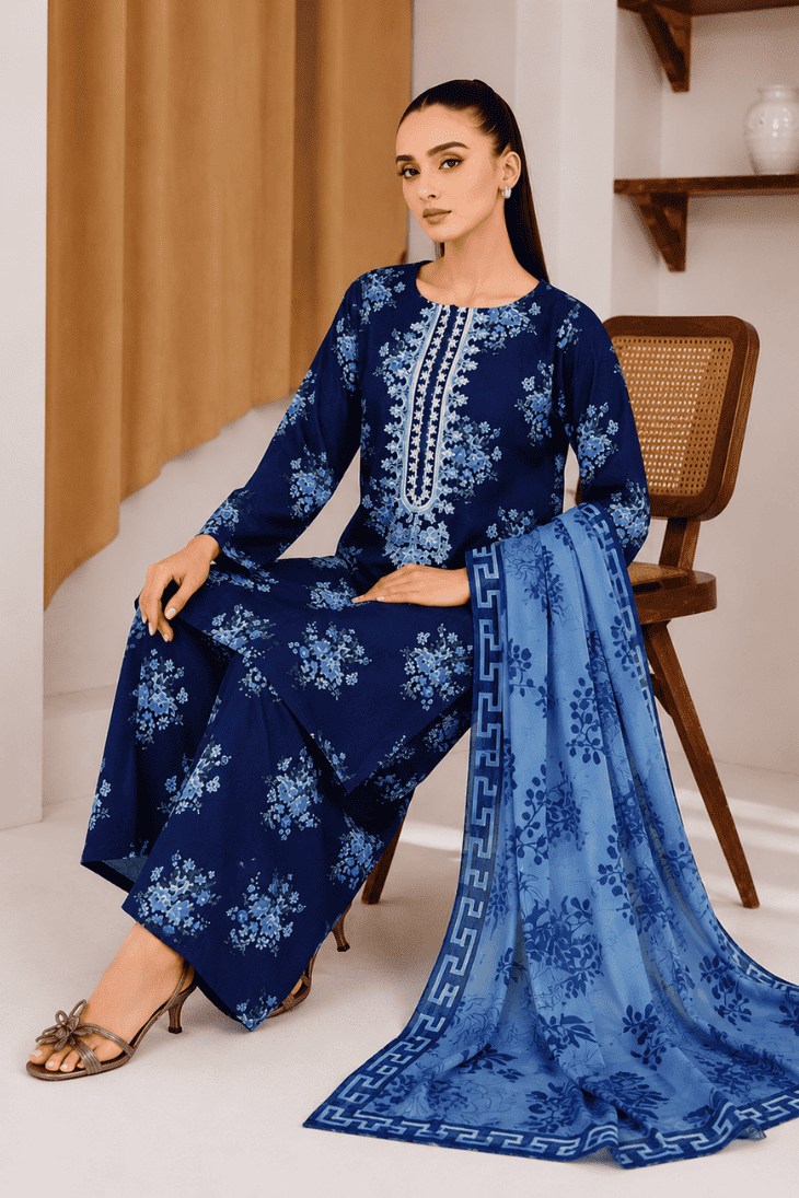 SHANAYA - Unstitched - Lawn 3pc Printed Suit