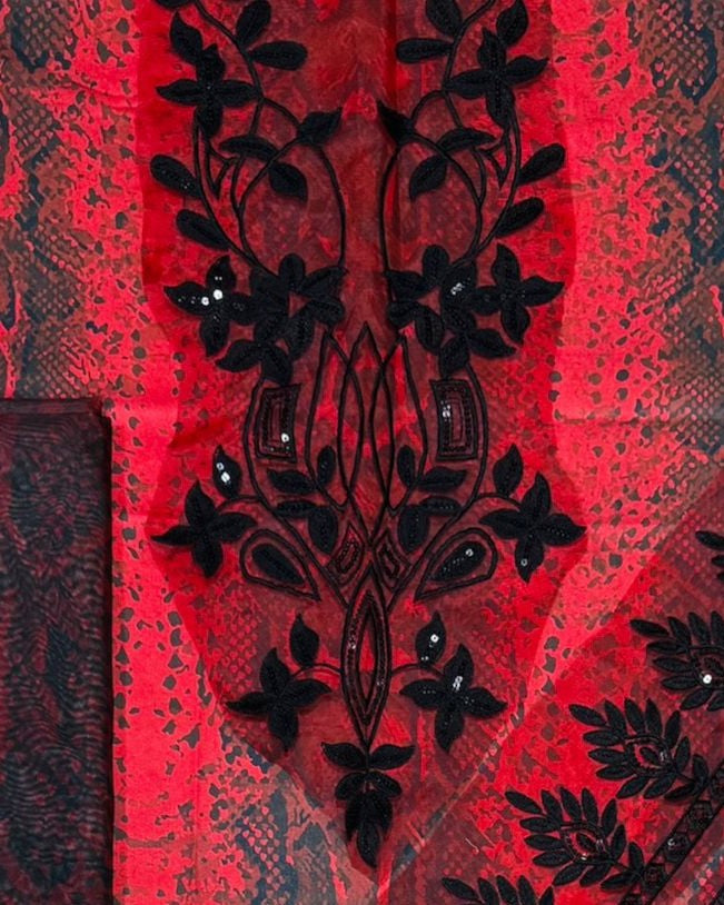 Unstitched - Pure Silk 3pc Printed Suit