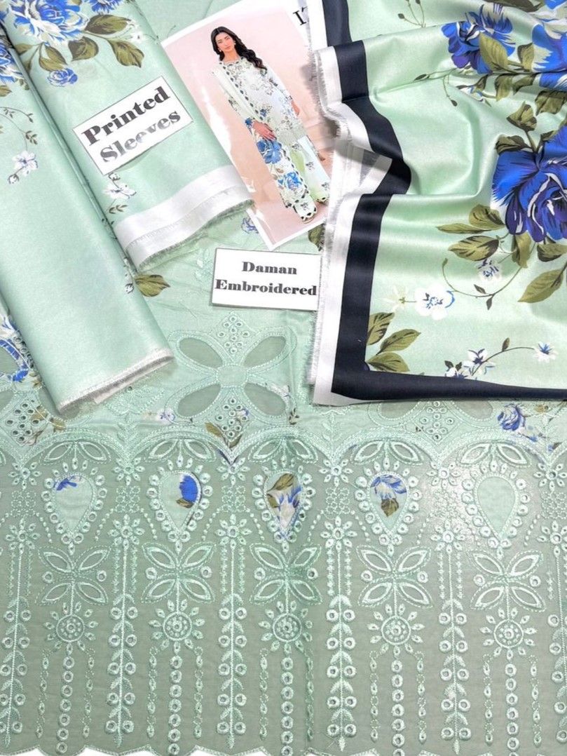 Unstitched - Linen 3pc Embroidered Suit
