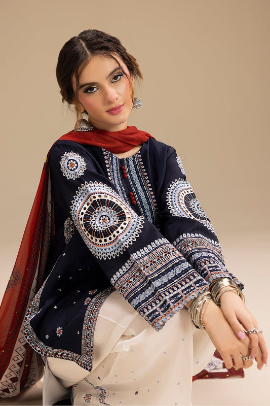 Jazmin - Premium Unstitched - Embroidered Lawn 3pc Suit