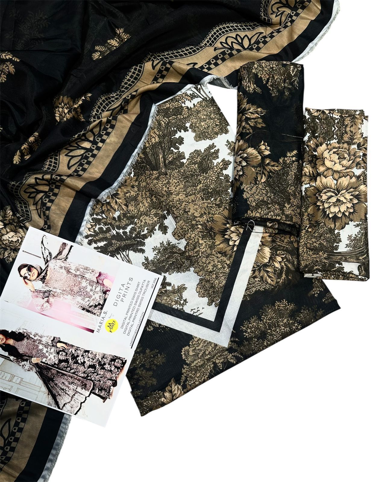 Unstitched - Swiss Silk 3pc Printed Suit