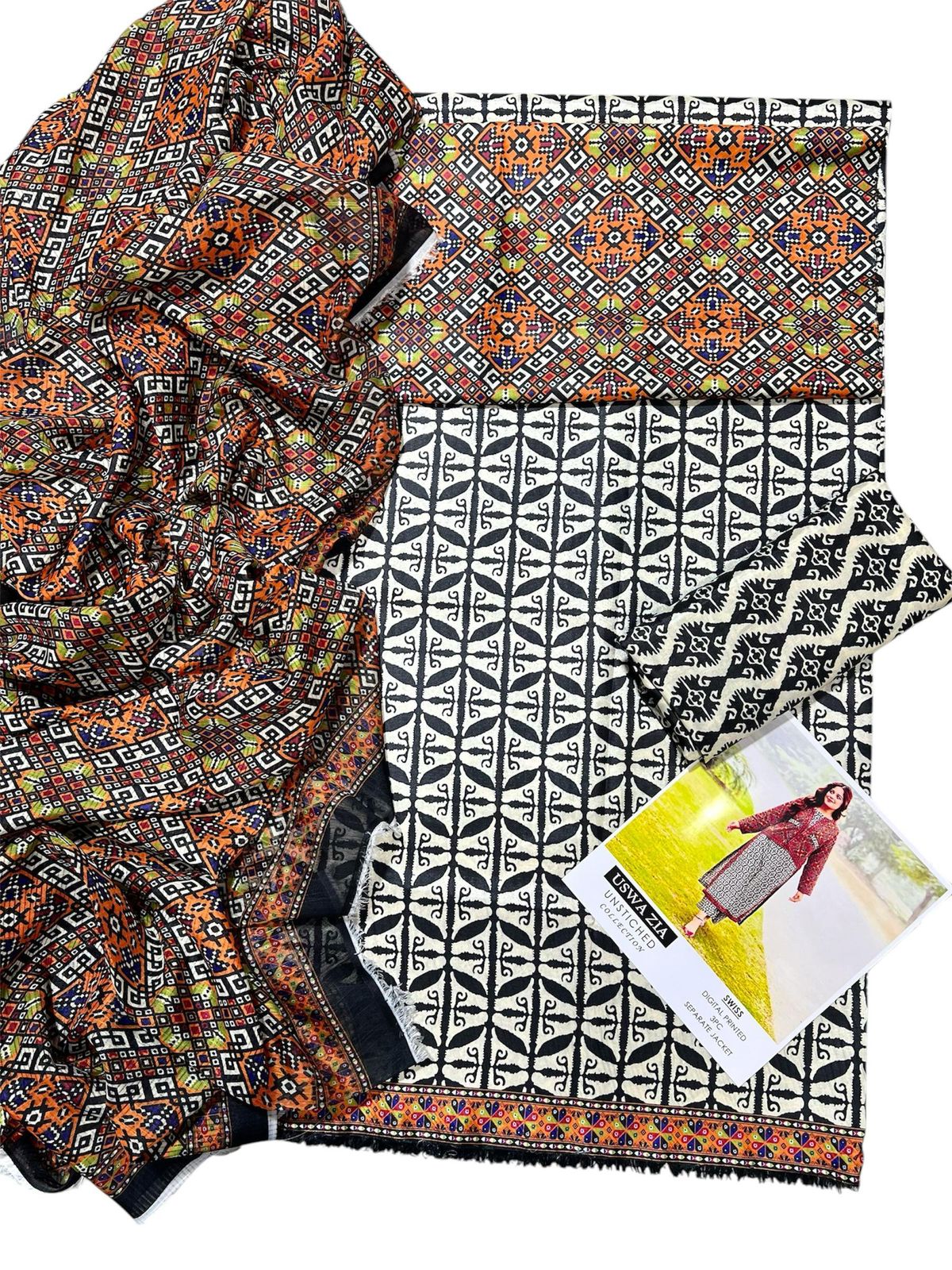 Unstitched - Swiss Silk 3pc Printed Suit