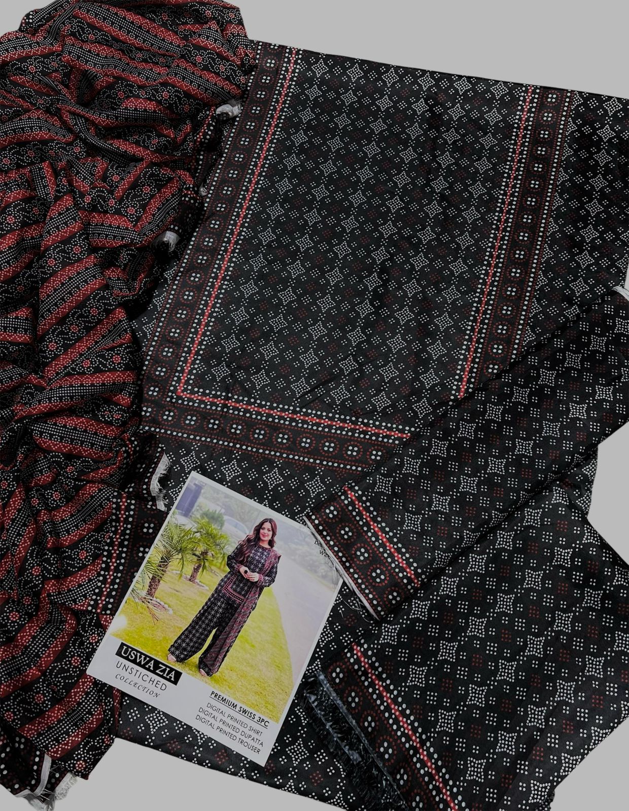 Unstitched - Swiss Silk 3pc Printed Suit