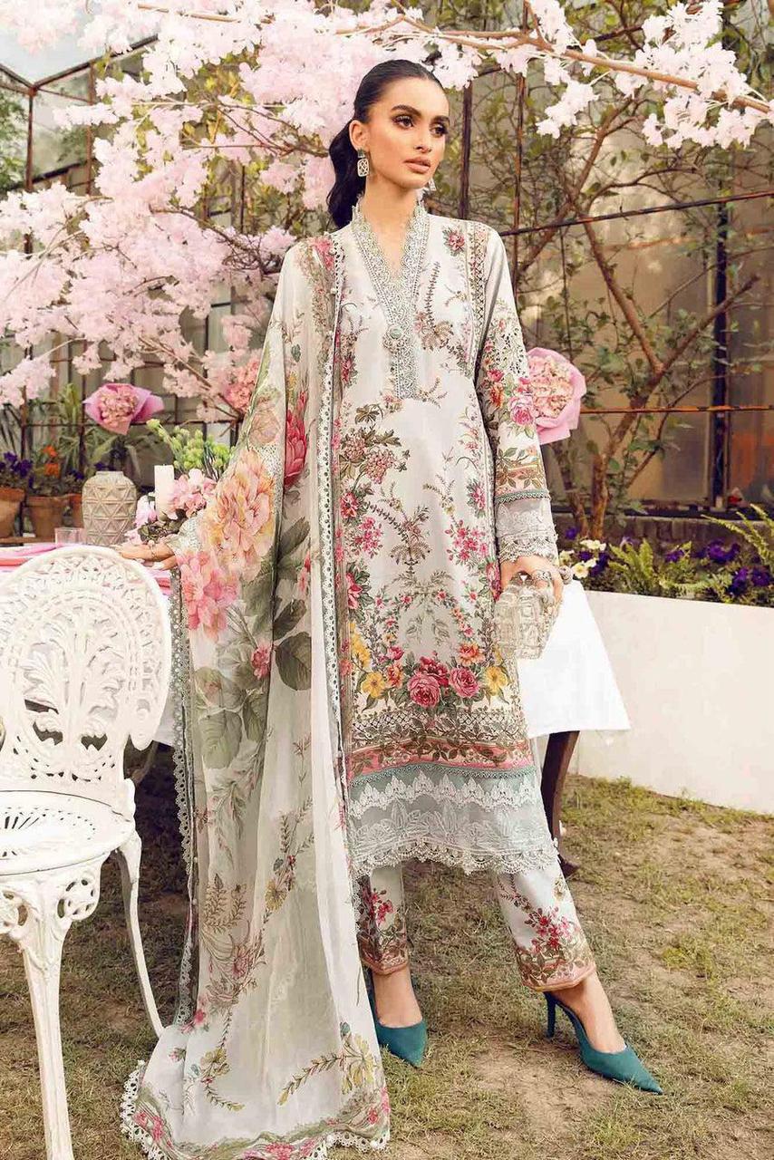 Premium Unstitched - Lawn 3pc Embroidered Suit
