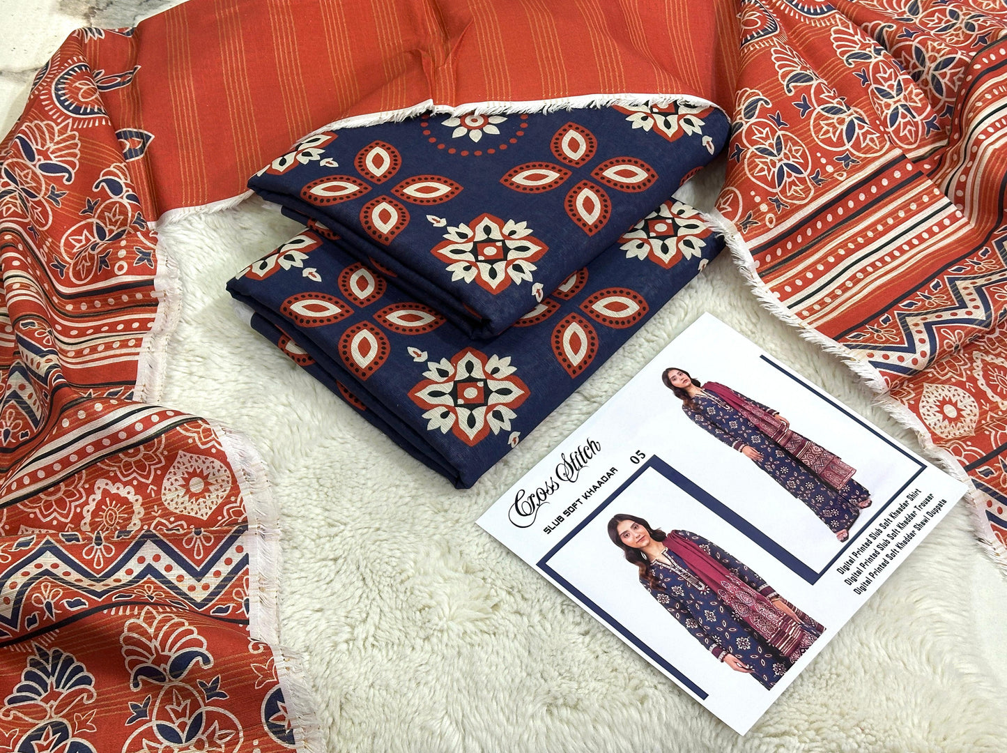 Unstitched - Khaddar 3pc Printed Suit