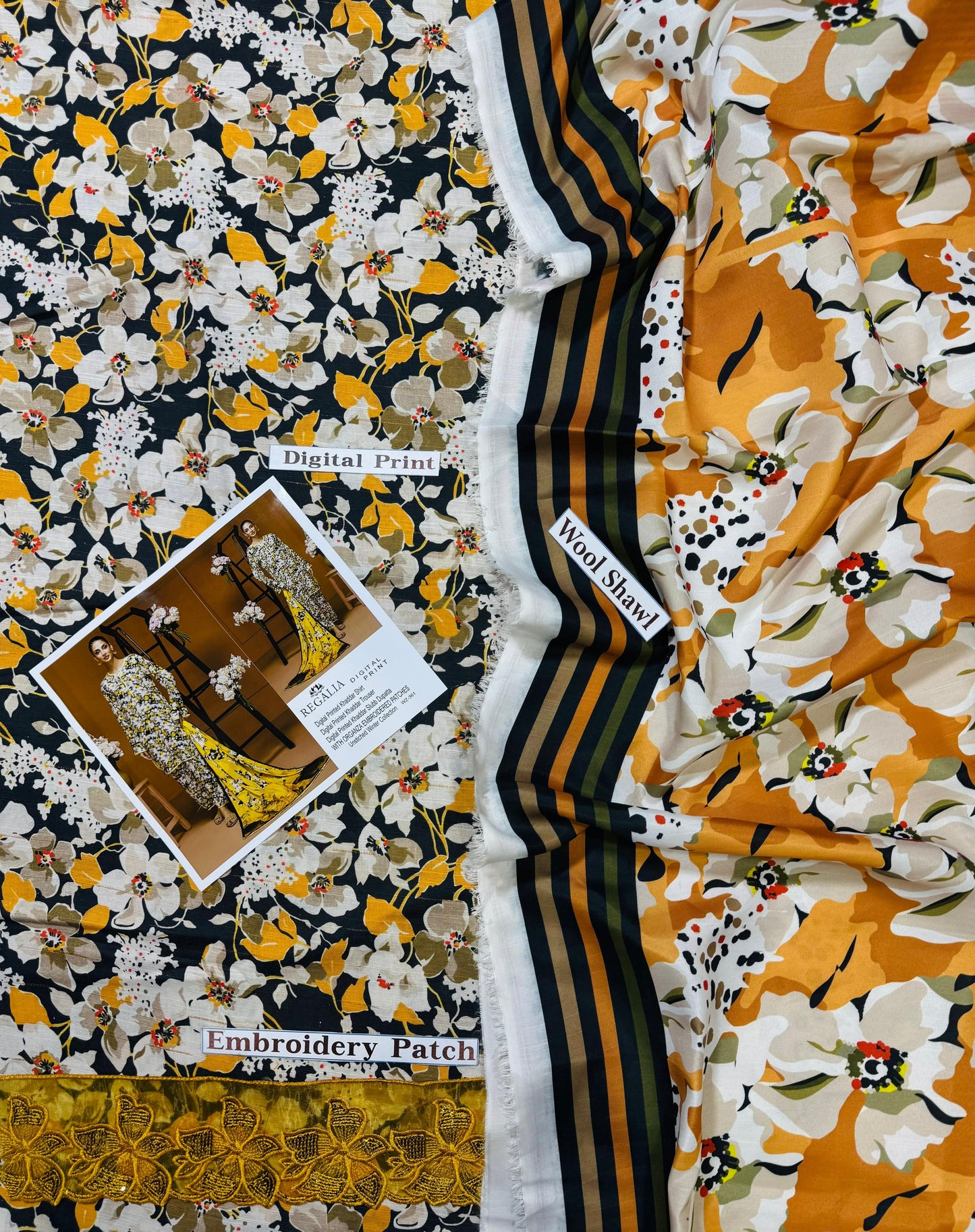 Unstitched - Khaddar 3pc Printed Suit