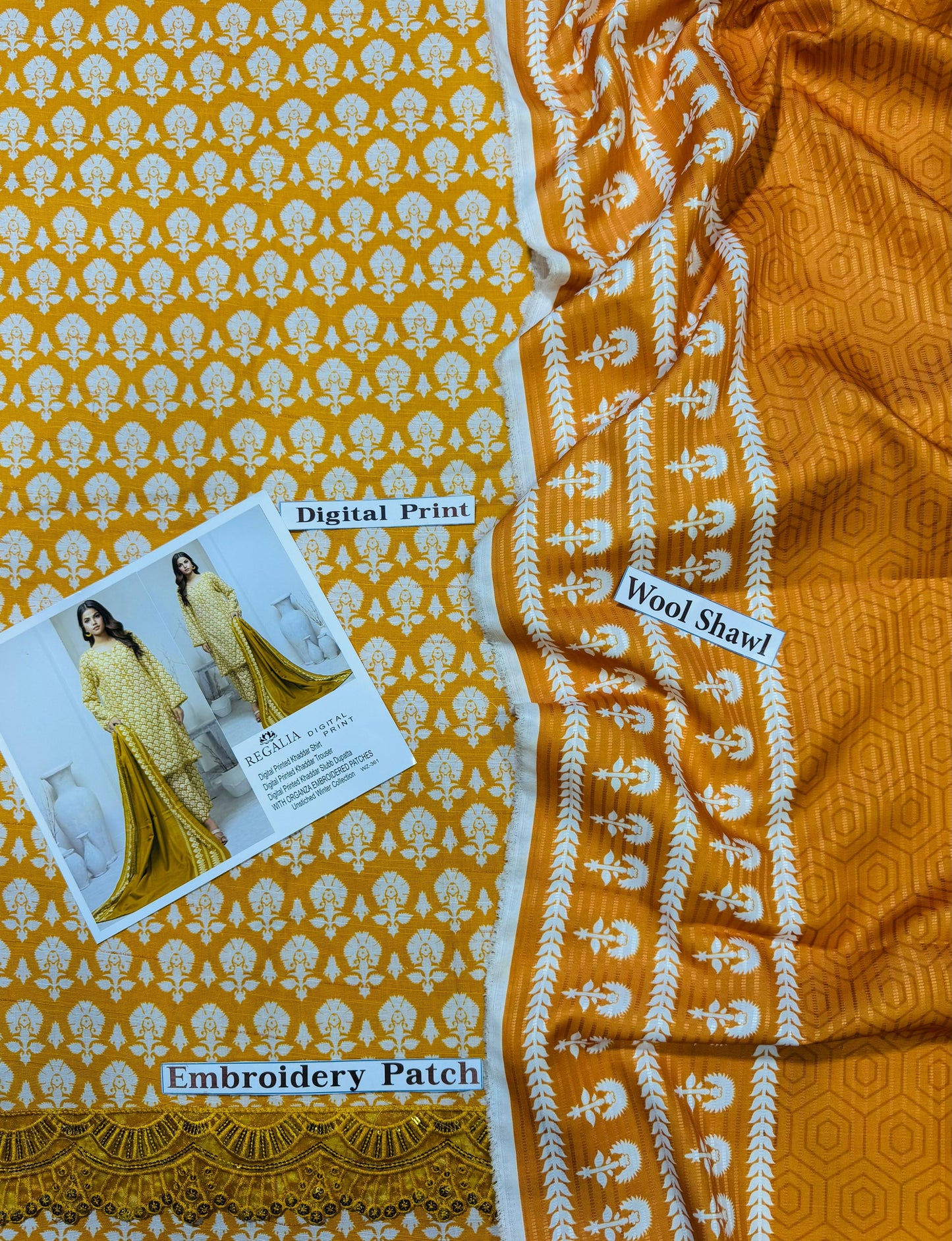 Unstitched - Khaddar 3pc Printed Suit