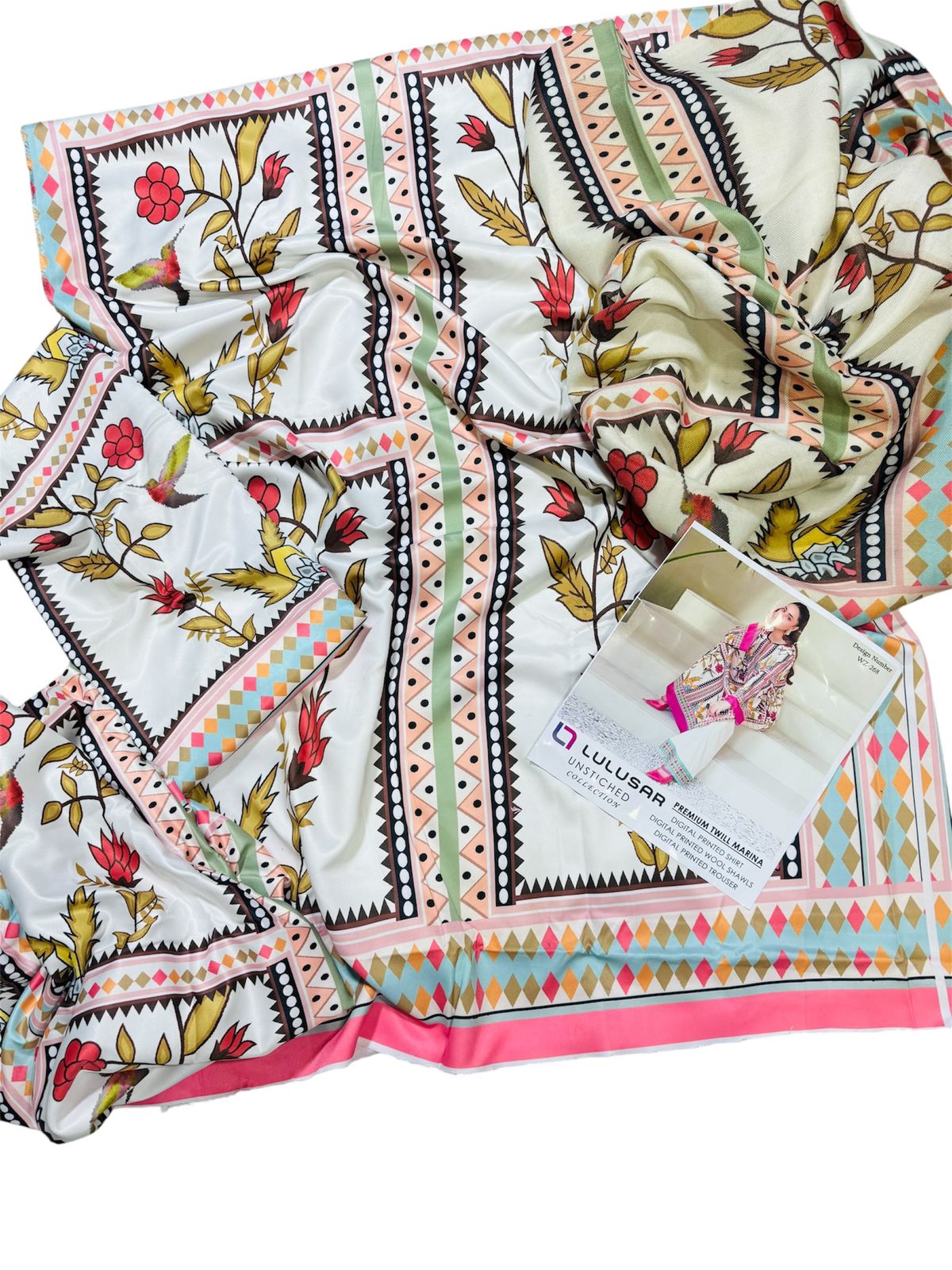 Unstitched - Silk 3pc Printed Suit