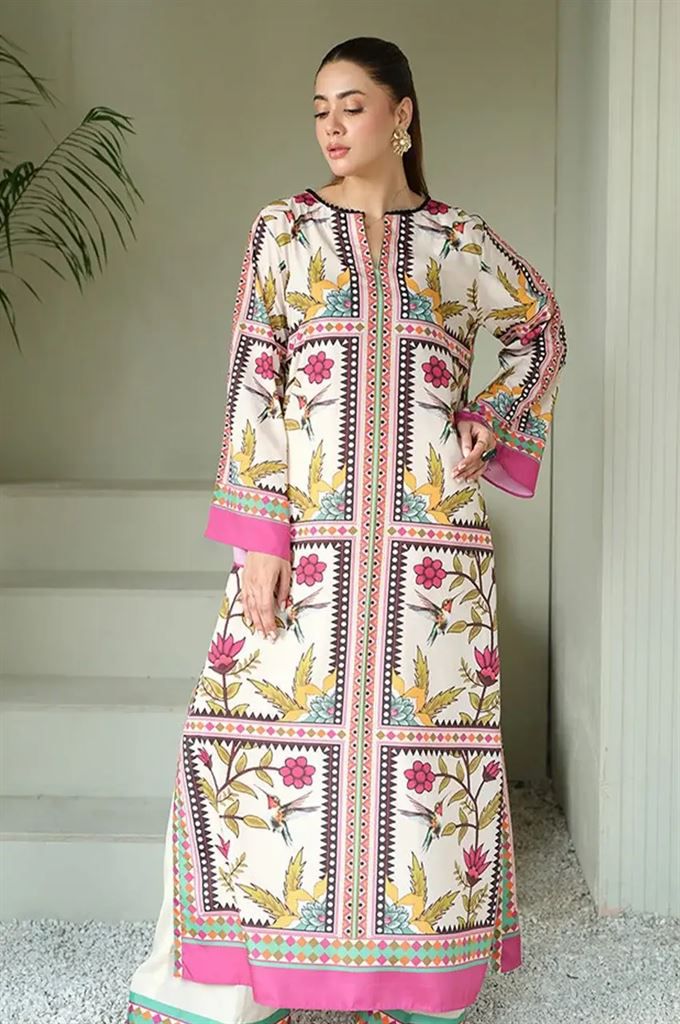 Unstitched - Silk 3pc Printed Suit