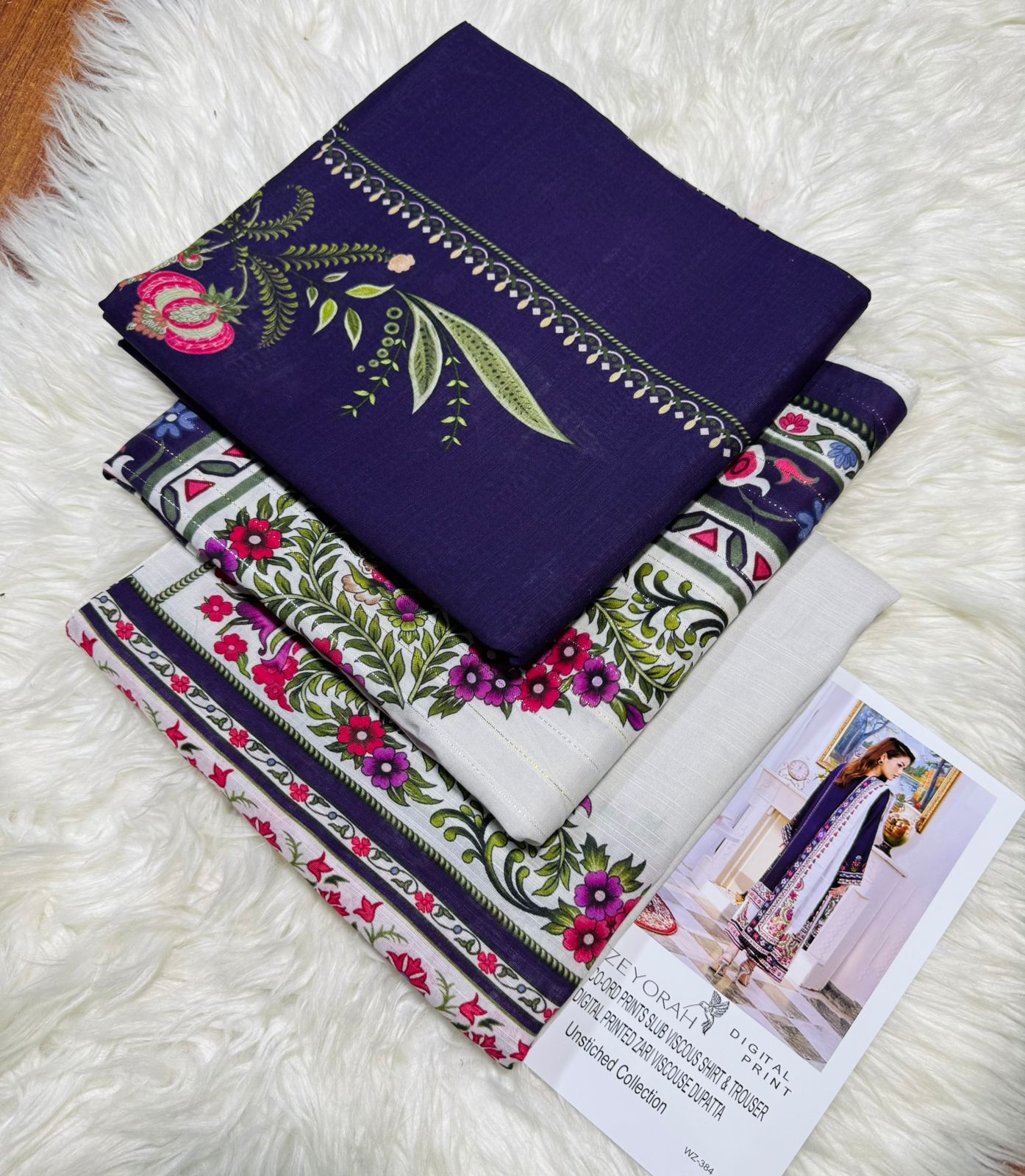 Unstitched - Doriya Viscous 3pc Printed Suit