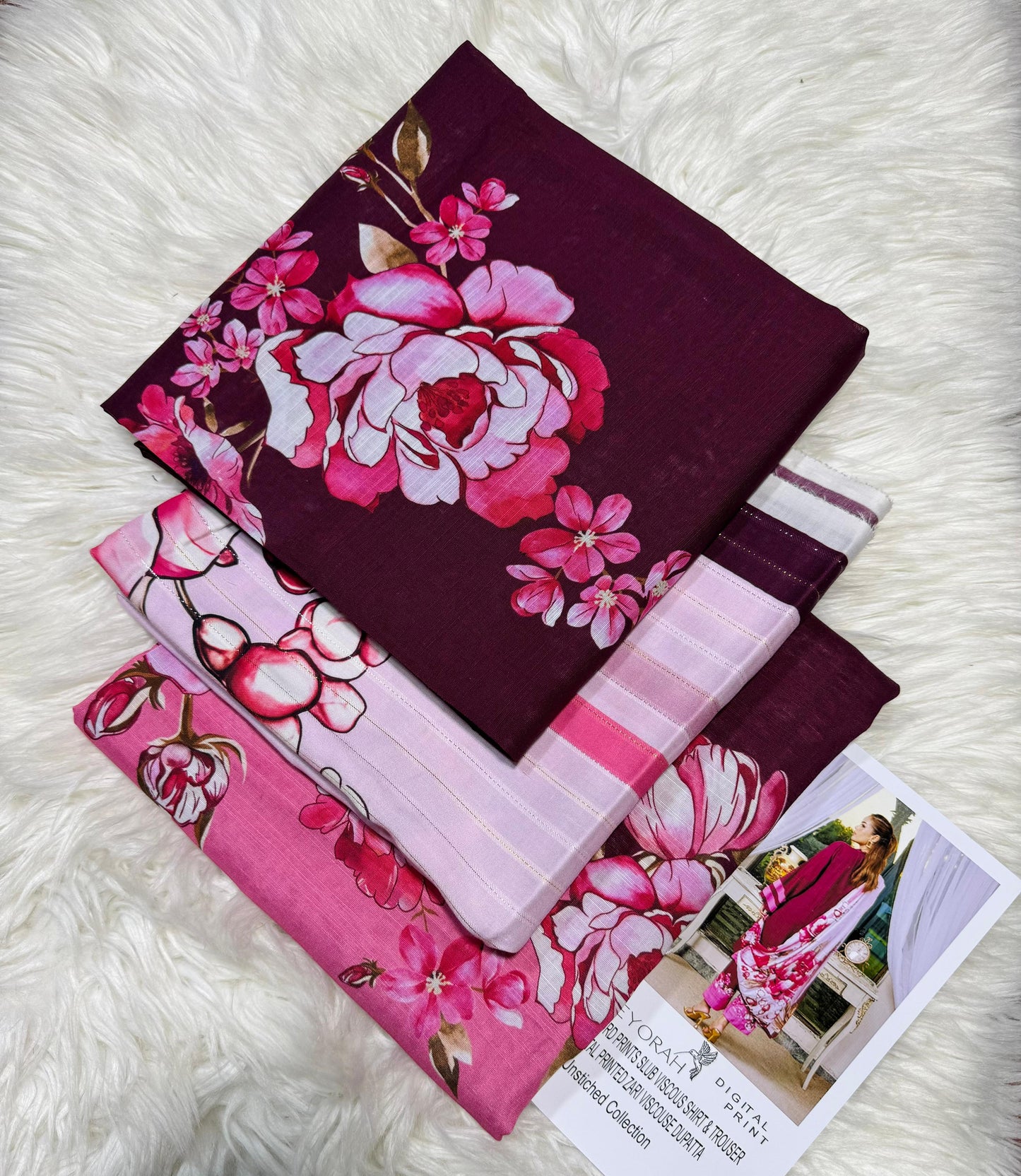 Unstitched - Doriya Viscous 3pc Printed Suit