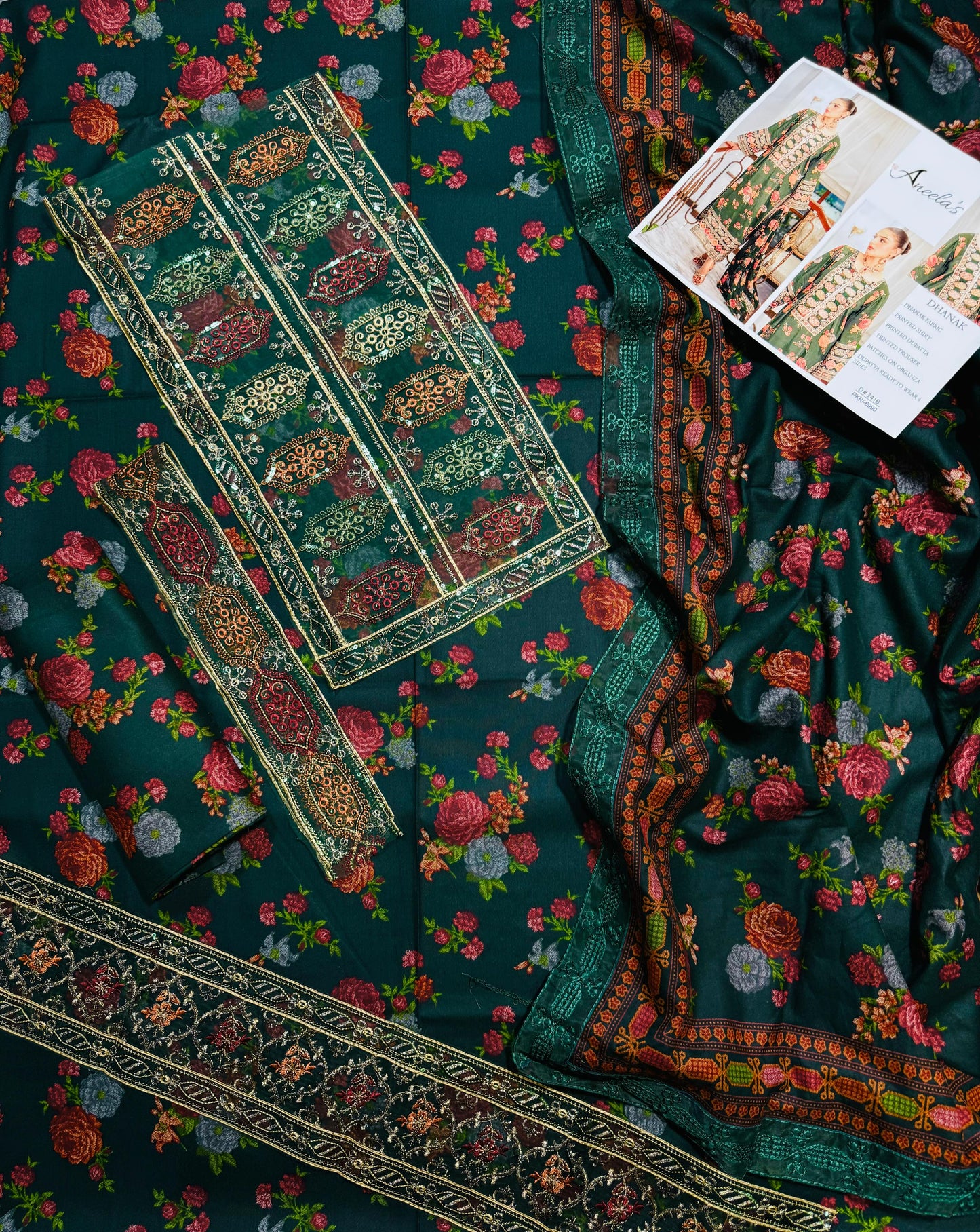 Unstitched - Dhanak 3pc Embroidered Suit