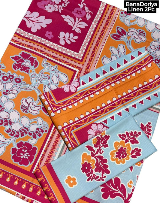 Unstitched - Doriya Linen 2pc Printed Suit