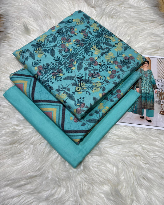 Unstitched - Dhanak 3pc Embroidered Suit