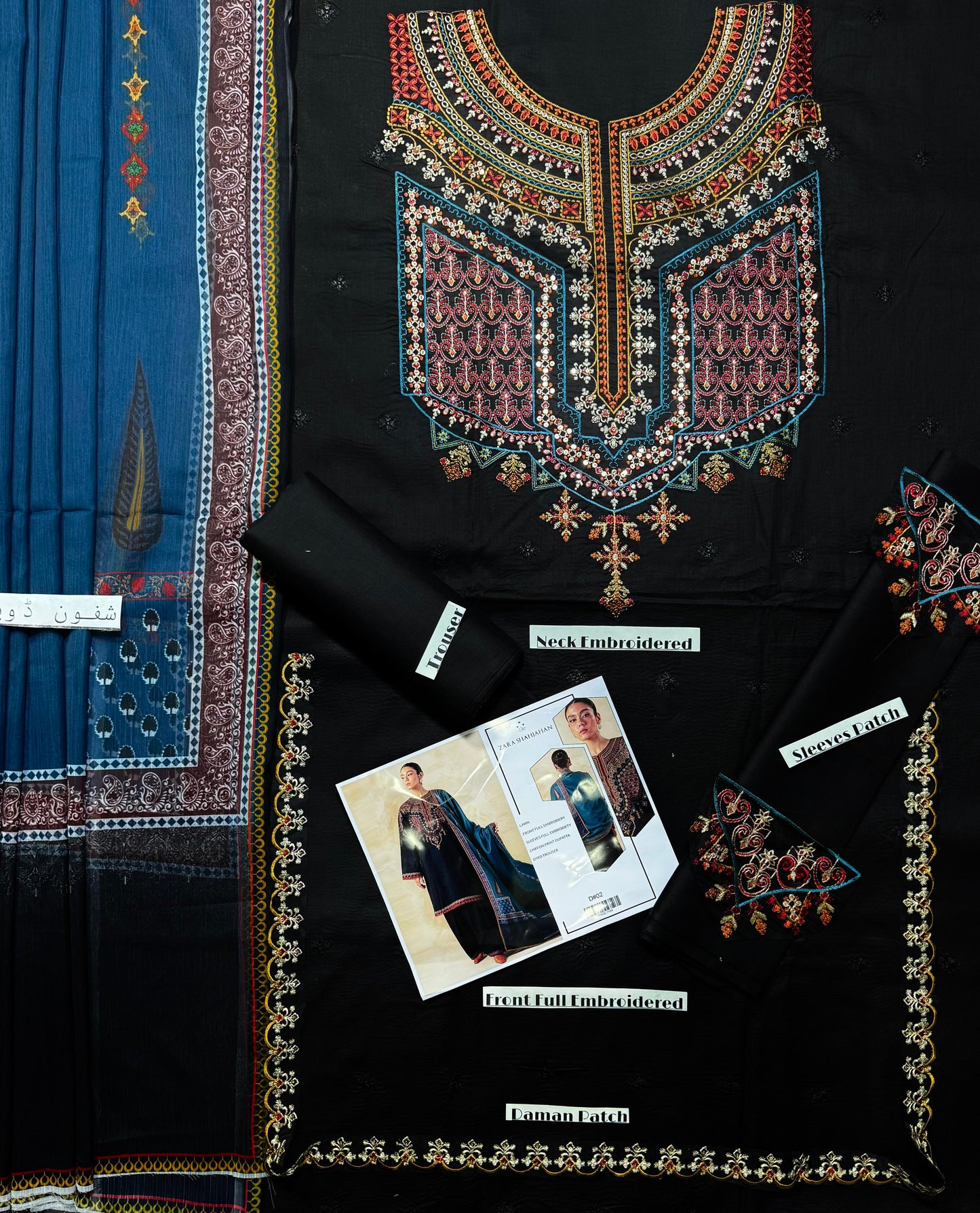 Zara - Premium Unstitched - Embroidered Lawn 3pc Suit