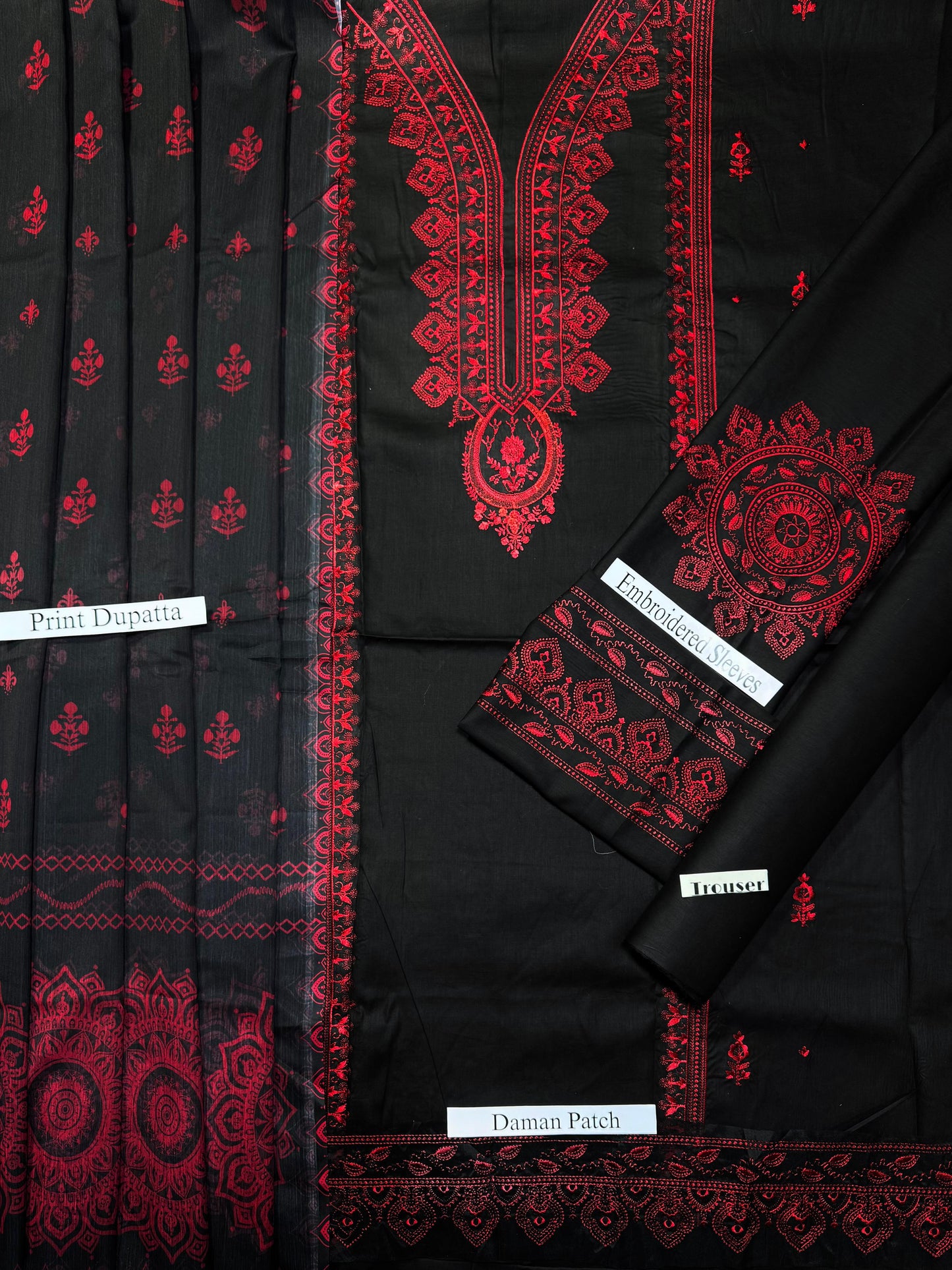 Aneelas Premium Embroidered Unstitched Lawn 3pc Suit