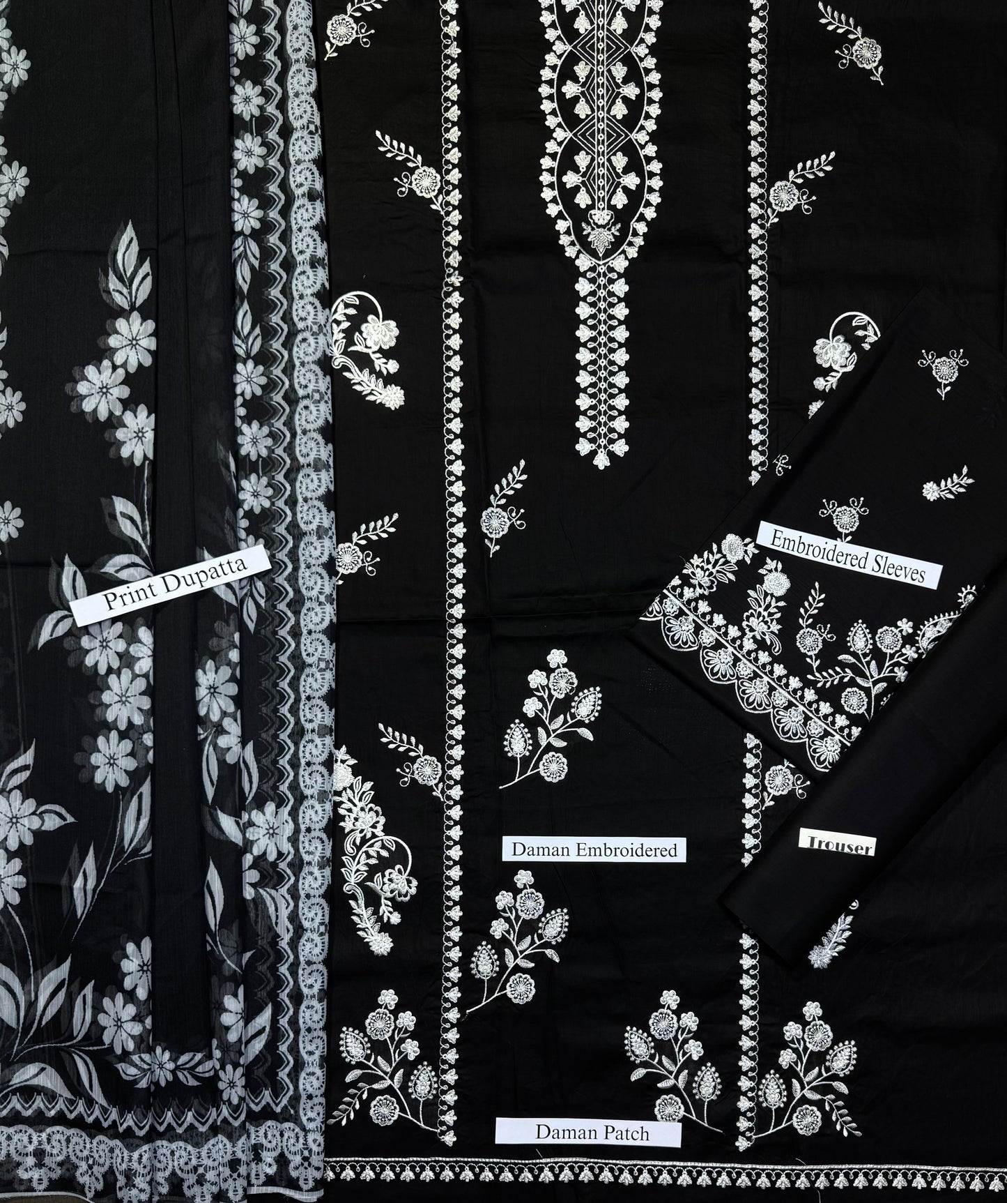 Cross Stitch - Premium Unstitched - Embroidered Lawn 3pc Suit