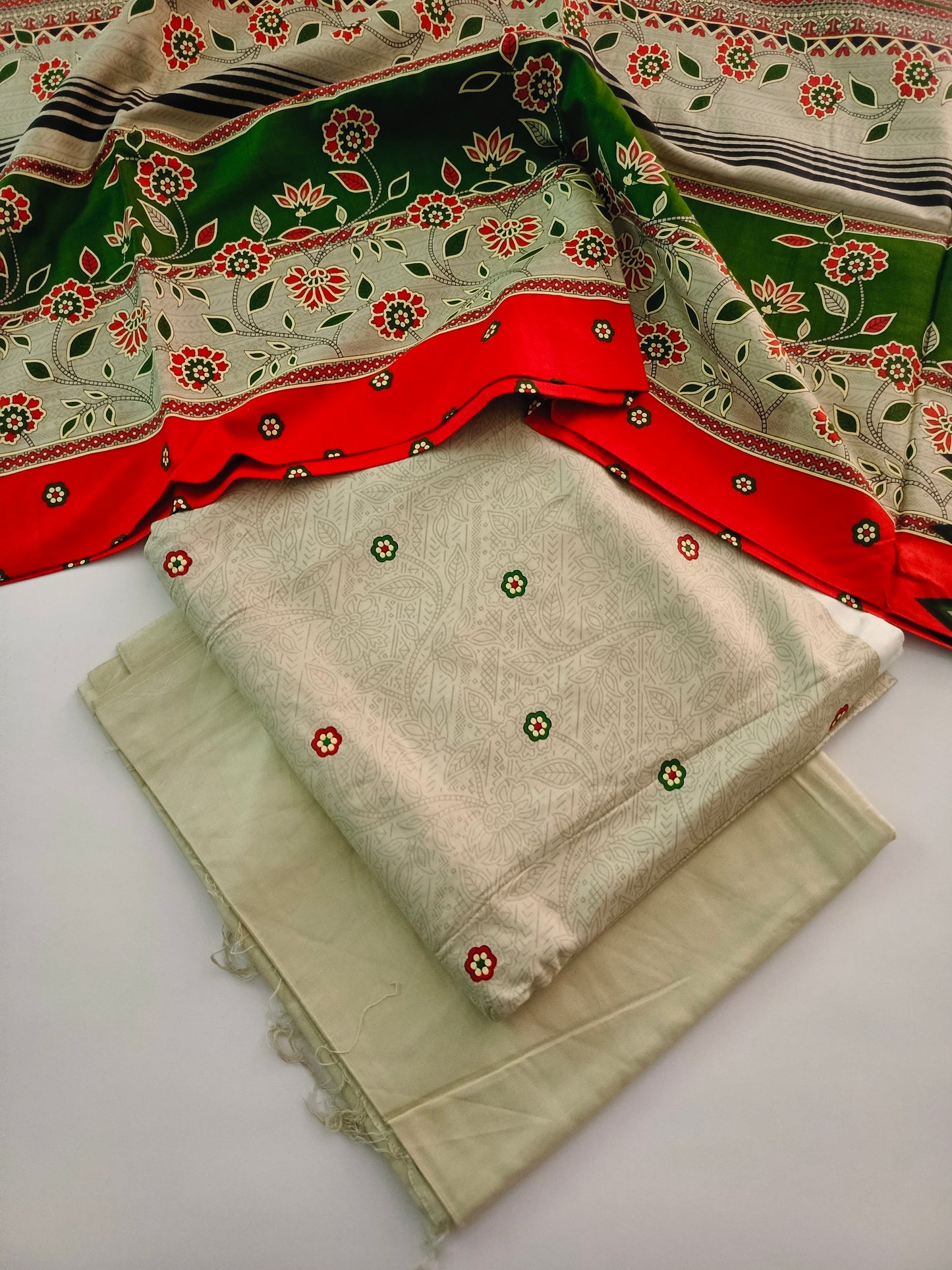 Unstitched - Linen 3pc Printed Suit