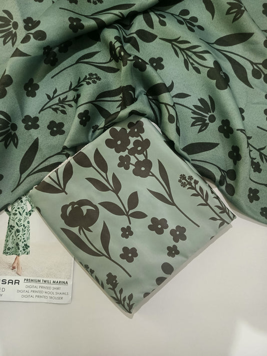 Unstitched - Silk 3pc Printed Suit