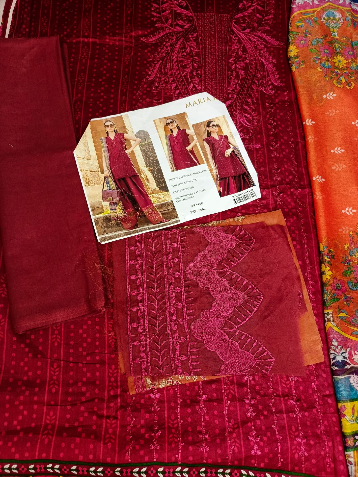 Premium Unstitched - Lawn 3pc Embroidered Suit