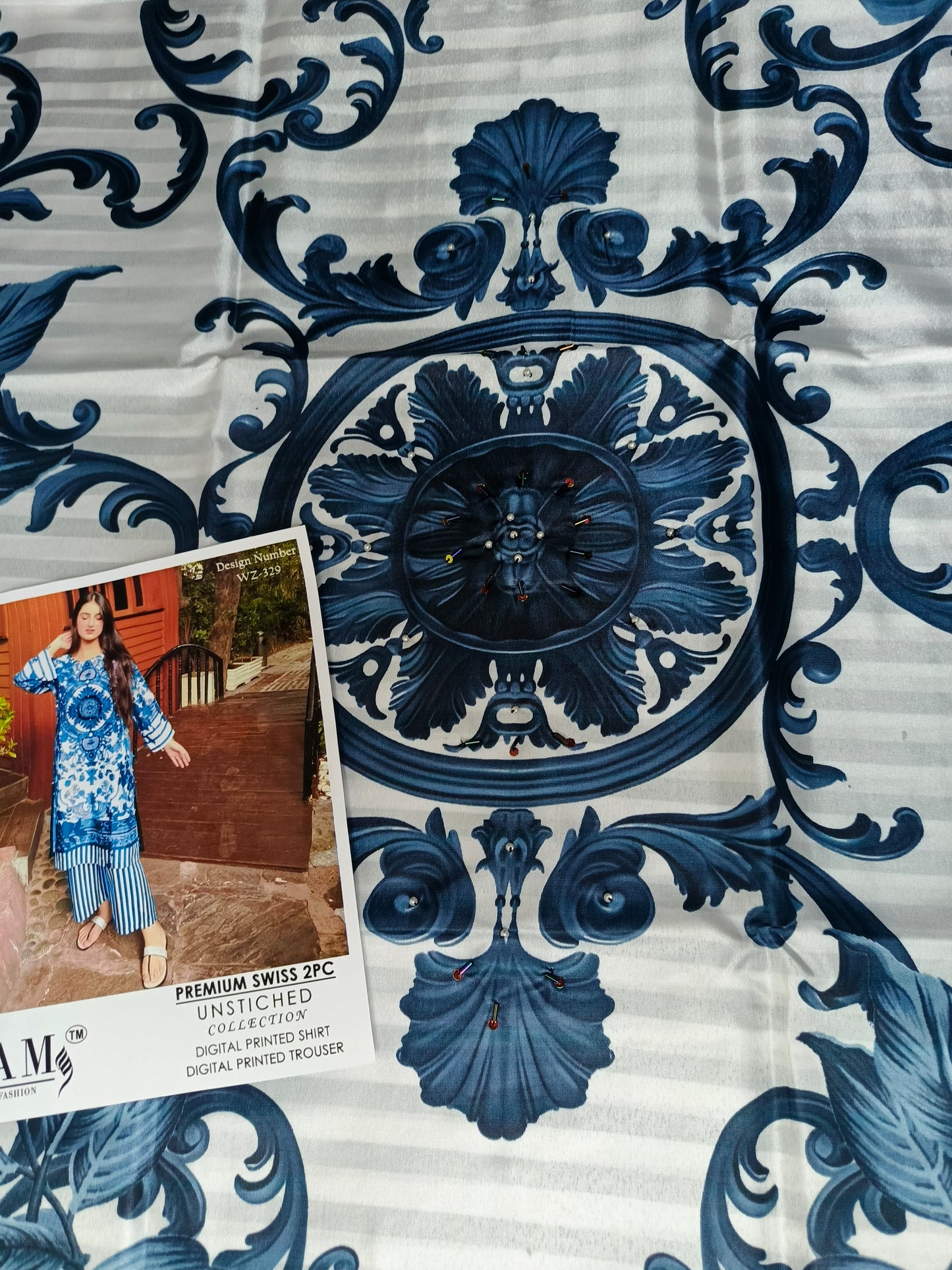 Unstitched - Swiss Silk 2pc Printed Suit