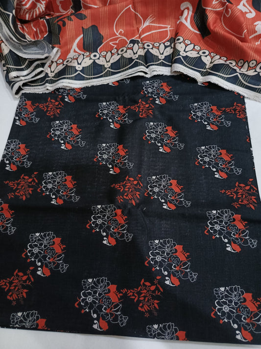 Unstitched - Khaddar 3pc Printed Suit