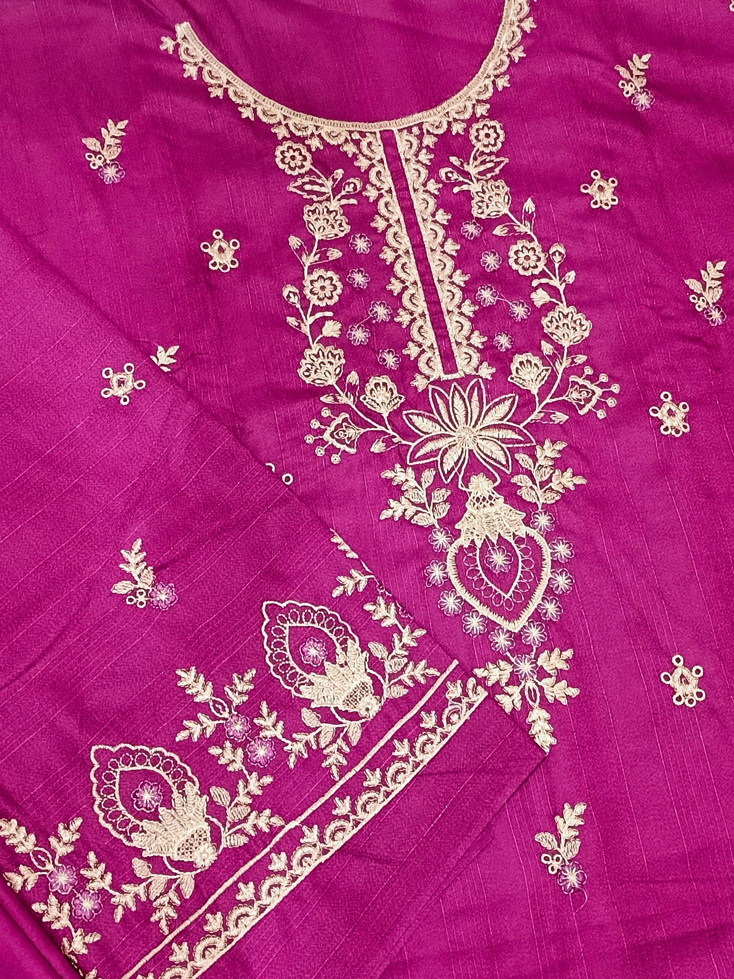Unstitched - Dhanak 3pc Embroidered Suit