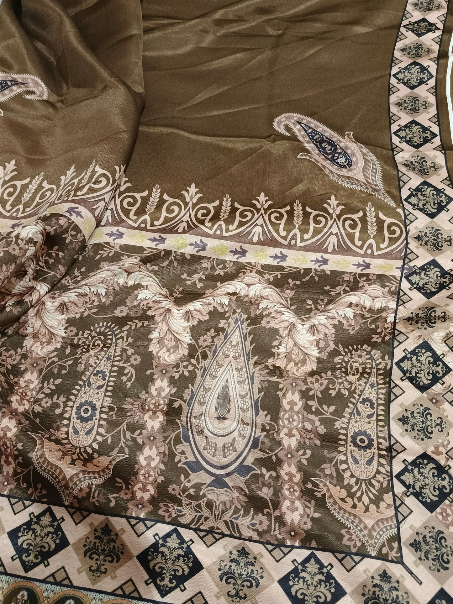 Dhanak 3pc Embroidered Suit with Wool Shawl