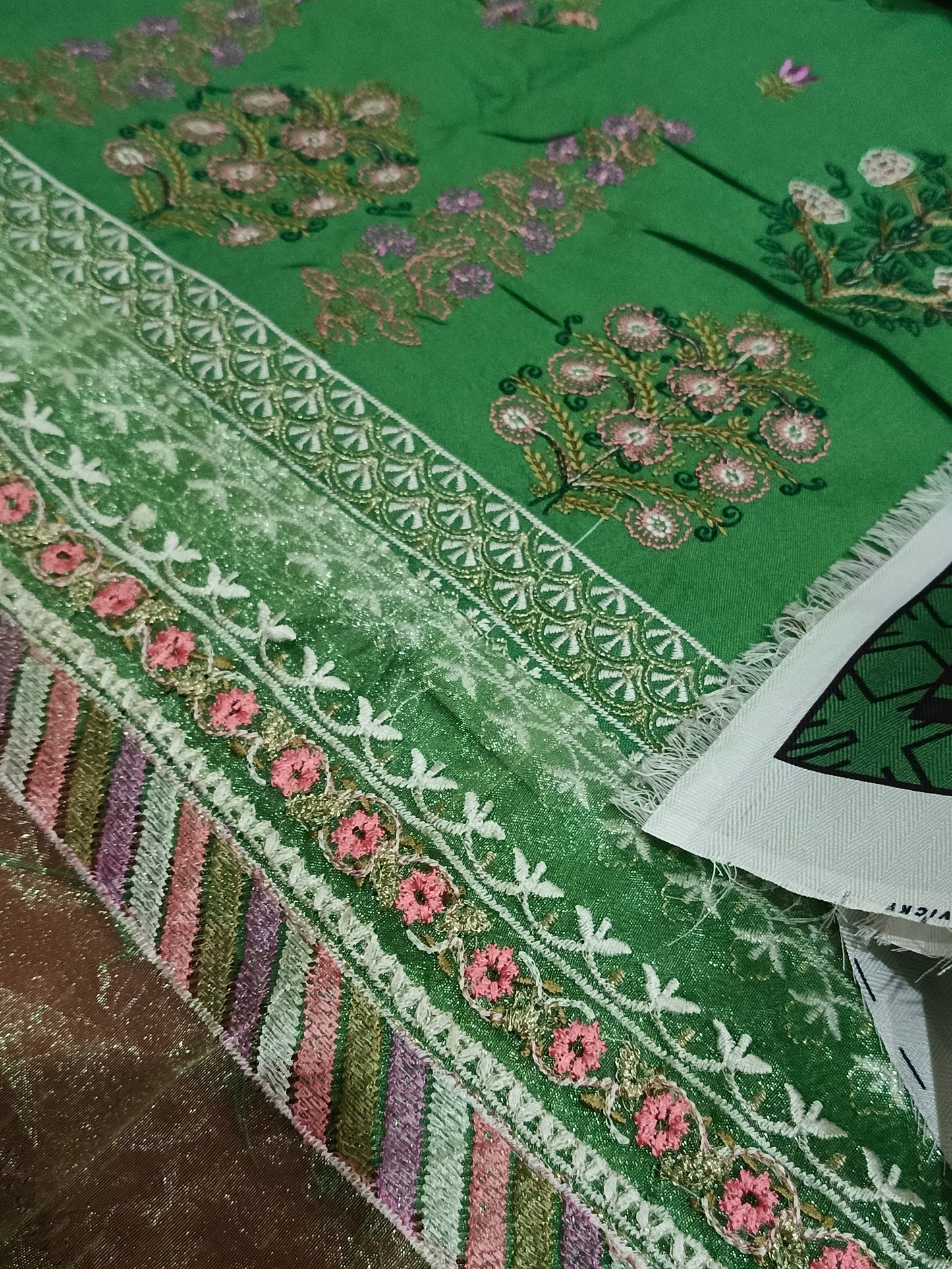 Dhanak Royale – 3pc Embroidered Suit with Wool Shawl