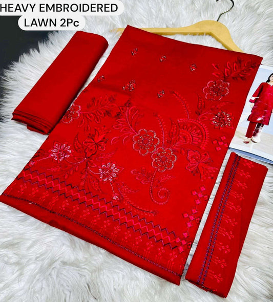 ZARYSH - Unstitched - Lawn 2pc Embroidered Suit