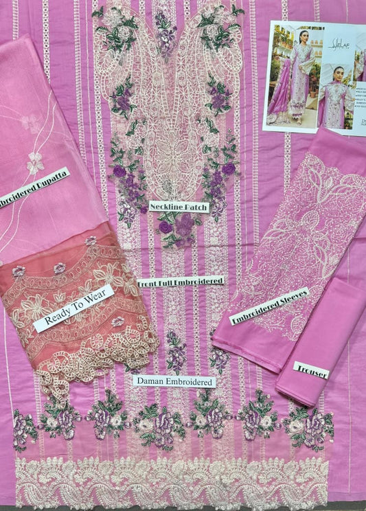 Elaf - Heavy Embroidered - Unstitched Lawn 3pc Suit
