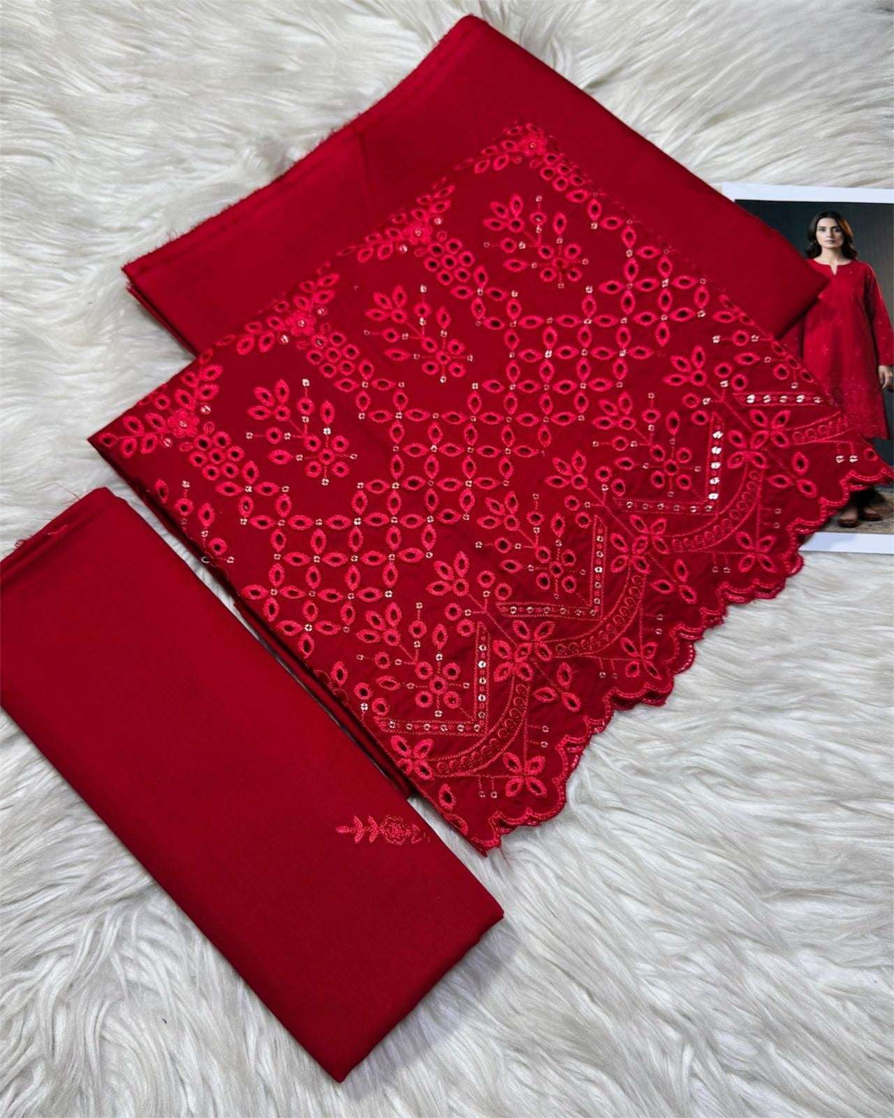 ZARYSH - Unstitched - Lawn 2pc Embroidered Suit