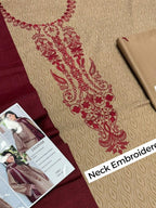 Unstitched - Dhanak 3pc Embroidered Suit