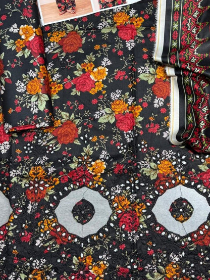 Unstitched - Linen 3pc Embroidered Suit