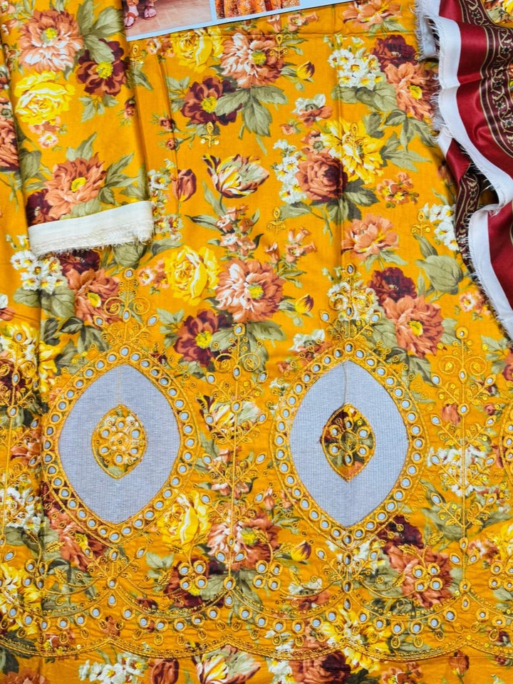 Unstitched - Linen 3pc Embroidered Suit