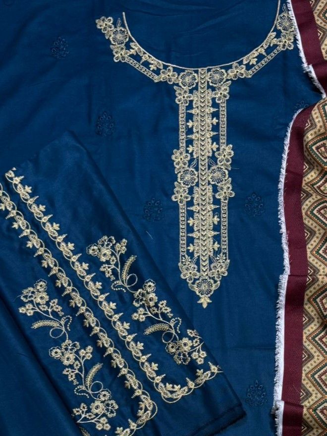 Unstitched - Dhanak 3pc Embroidered Suit