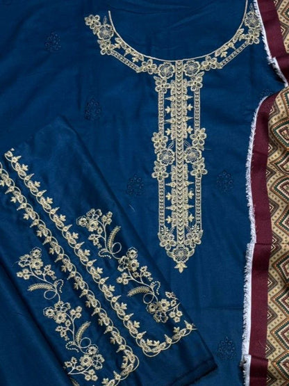 Unstitched - Dhanak 3pc Embroidered Suit