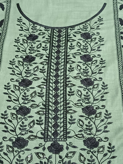 Unstitched - Khaddar 3pc Embroidered Suit