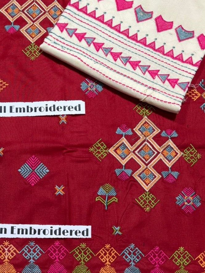 Unstitched - Dhanak 3pc Embroidered Suit