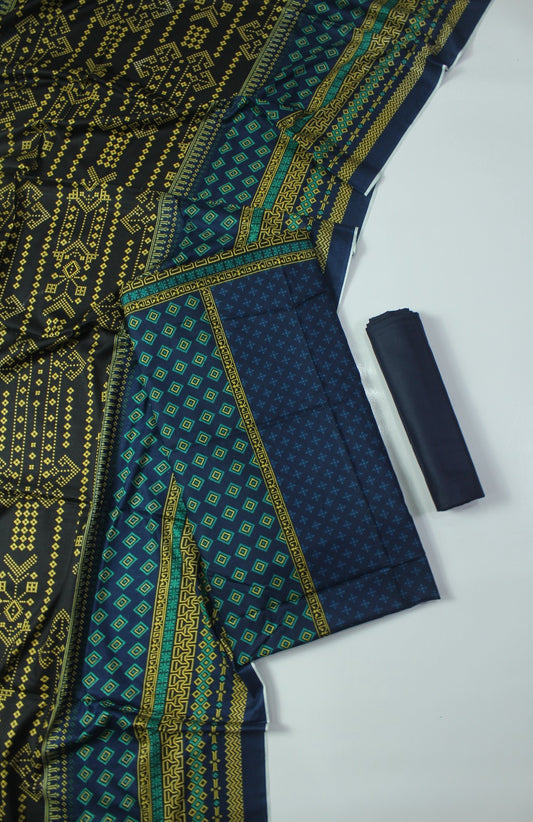 Unstitched - Linen 3pc Printed Suit
