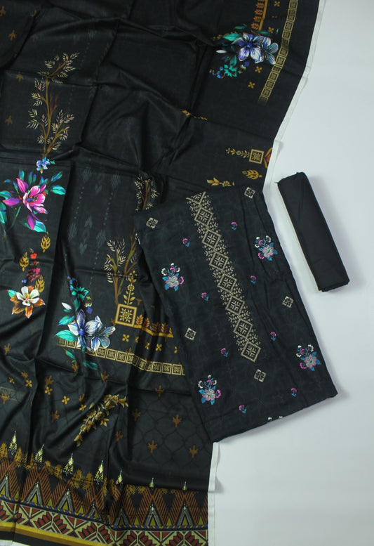 Unstitched - Linen 3pc Embroidered Suit