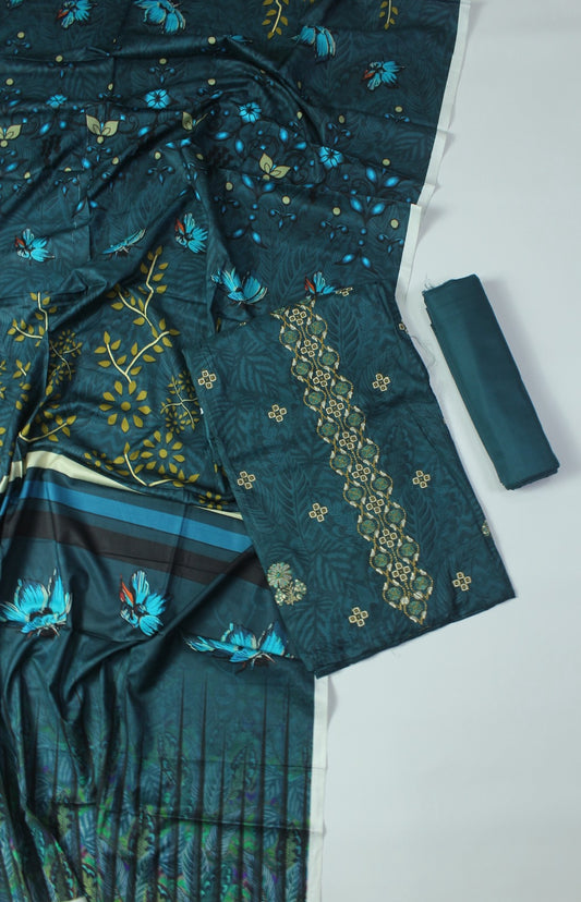Unstitched - Linen 3pc Embroidered Suit