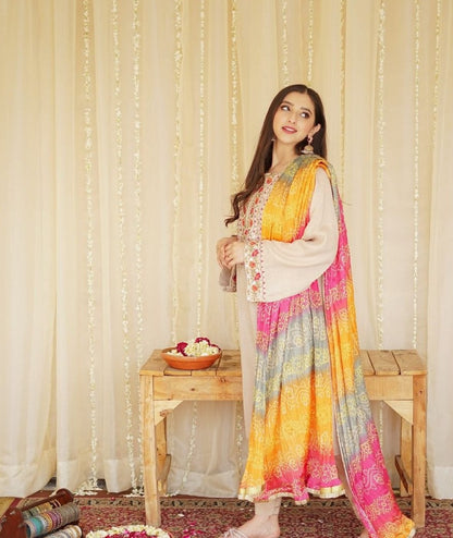 Unstitched - Dhanak 3pc Embroidered Suit