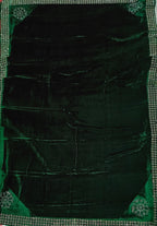 Pearls Work Micro Velvet Shawl - Green