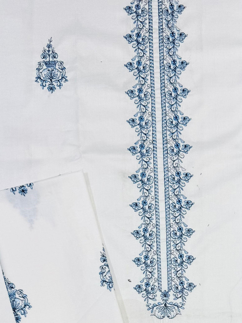 Premium Embroidered Unstitched Dhanak 3-Piece Suit