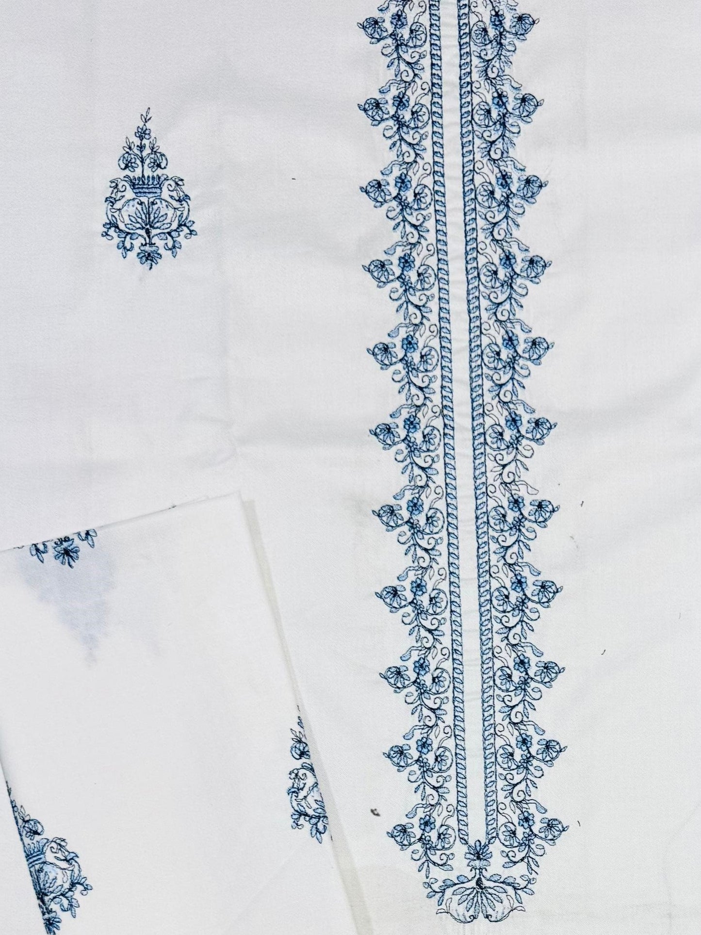 Premium Embroidered Unstitched Dhanak 3-Piece Suit